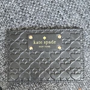 Kate Spade Black Heart Embossed Card Holder